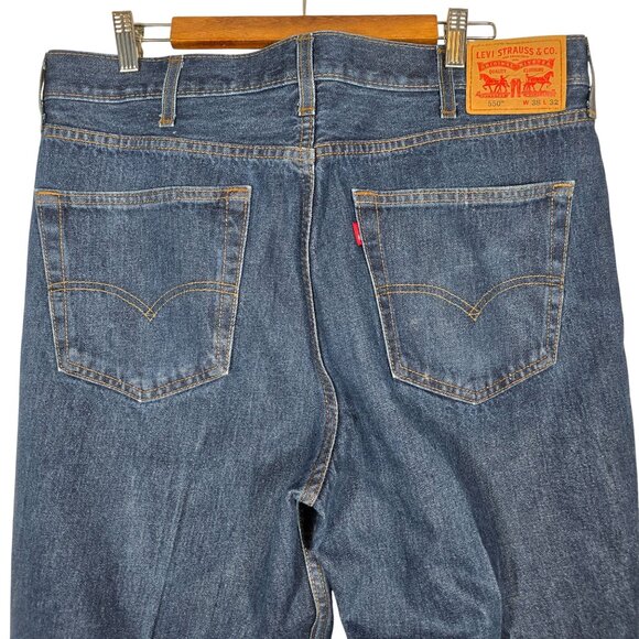 Levi's 550 Creased Straight Leg Blue Jeans Size 38X32 Denim‎ 2020 - Picture 5 of 7